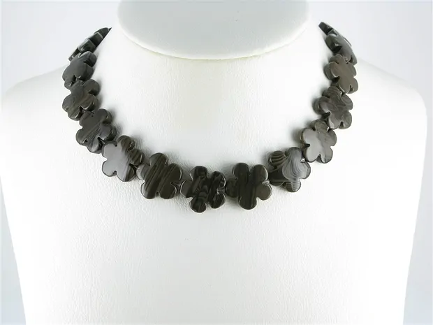 Strang Blüte, Bänderkalk braun, 20mm | Schreier Edelsteine, Heilsteine & Schmuck