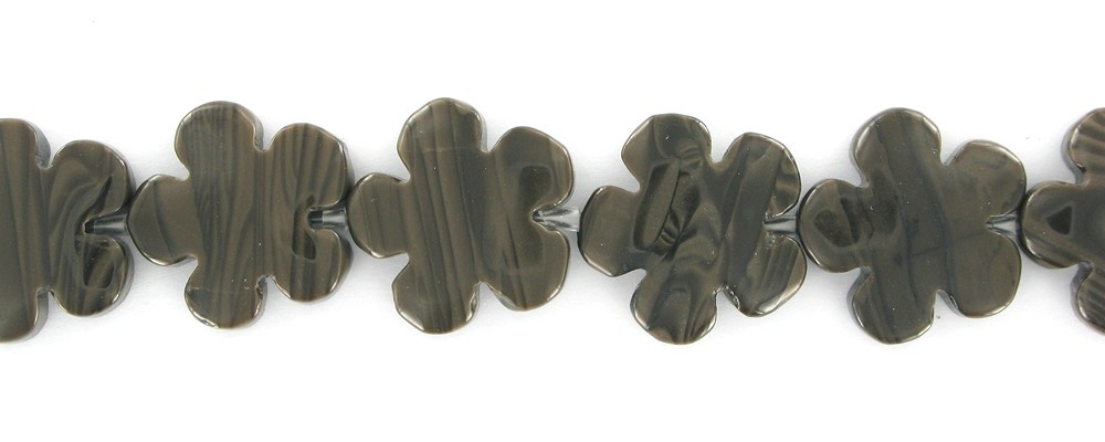 Fiore a filo, calce a bande marroni, 20 mm | grossista gemme e pietre curative