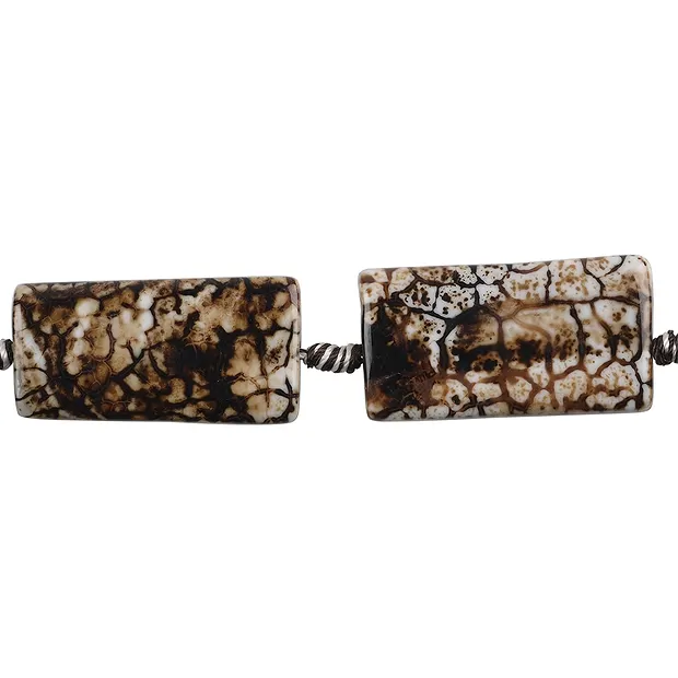 Strang Rechteck, Achat (Savannenachat) braun (gef.), 40 x 20mm | Marco Schreier