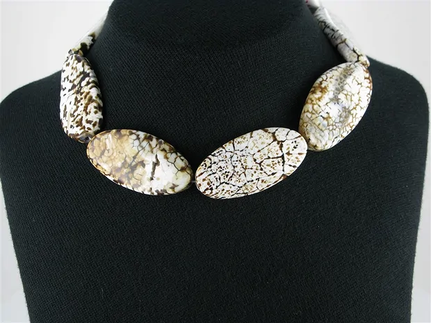 Strang Linse, Achat (Savannenachat) braun (gef.), 50mm (35cm) | Marco Schreier