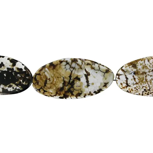 Lense strand, Agate (savannah agate) brown (dyed), 50mm (35cm) | Marco Schreier