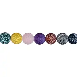 144520100910 String Beads, Agate (Snakeskin Agate) multicolored (dyed), matt, 10mm | Marco Schreier