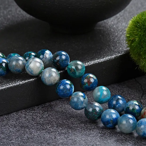Rang de collier boules, Shattuckite, 08mm | Marco Schreier