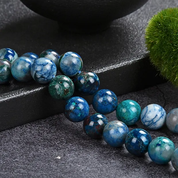Rang de collier boules, Shattuckite, 10mm | Marco Schreier