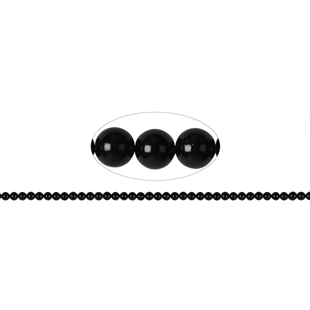 Filo di perline, Spinello (nero), 03mm | grossista gemme e pietre curative
