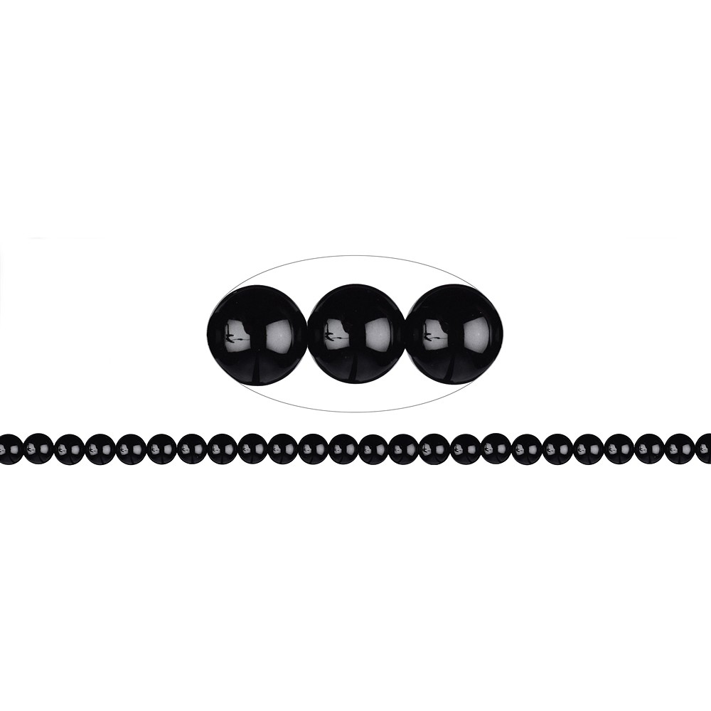 Strang Kugeln, Spinell (schwarz), 08mm | Edelsteine, Heilsteine & Schmuck-Handel