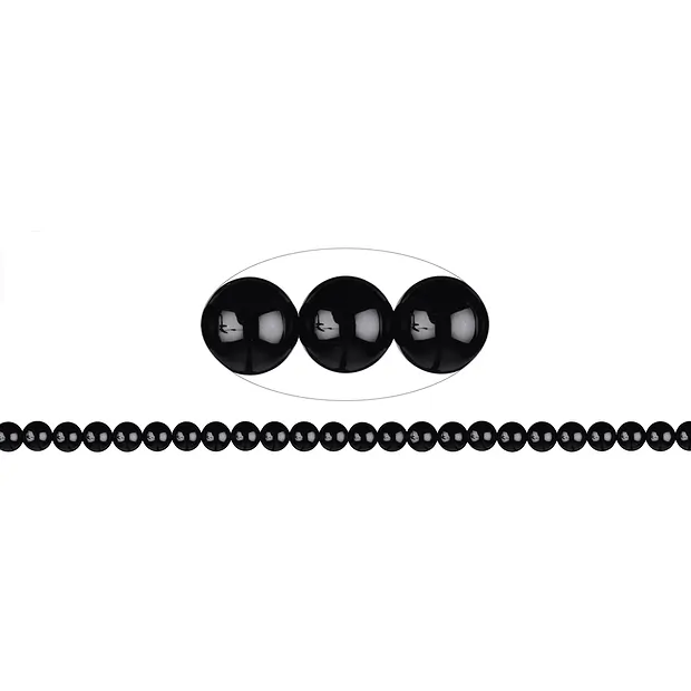 Strang Kugeln, Spinell (schwarz), 08mm | Edelsteine, Heilsteine & Schmuck-Handel