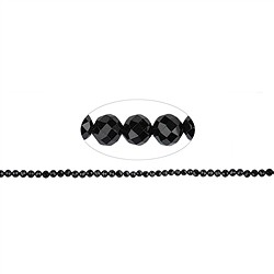 144570101620 String Beads, Spinel (black), faceted, 04mm | wholesaler gems &amp; healing stones