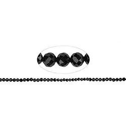 144570101620 Rang de colliers boules, Spinelle (noir), à facettes, 04mm | Marco Schreier