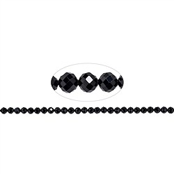 144570101720 Strang Kugeln, Spinell (schwarz), 06mm, facettiert, (39cm) | Marco Schreier