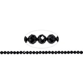Strang Kugeln, Spinell (schwarz), 06mm, facettiert, (39cm) | Marco Schreier