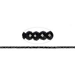 144570103620 String Beads, Spinel (black), faceted, 03mm (39cm) | Marco Schreier