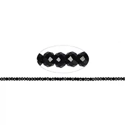144570103620 String Beads, Spinel (black), faceted, 03mm (39cm) | Marco Schreier