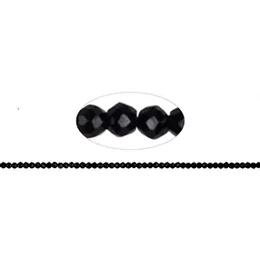 Rang de collier boules, Spinelle (noir), à facettes, 02mm | Marco Schreier