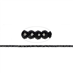 144570110820 Rang de colliers boules, Spinelle (noir), à facettes, 02-03mm | Marco Schreier