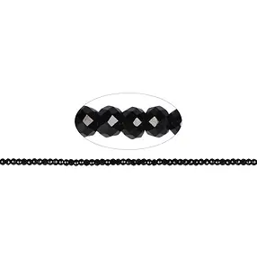 Rang de colliers boules, Spinelle (noir), à facettes, 02-03mm | Marco Schreier