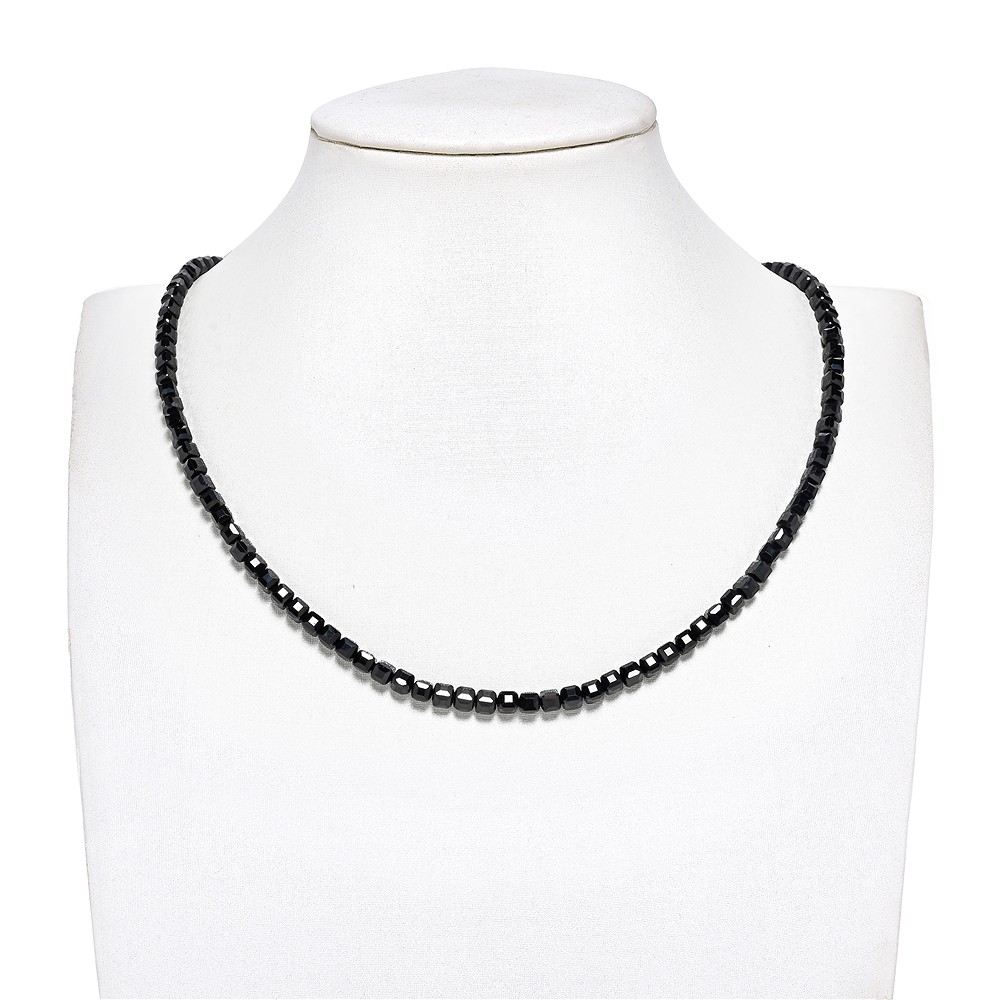 Strand cube, Spinel (black), 04mm, faceted (39cm) | Marco Schreier