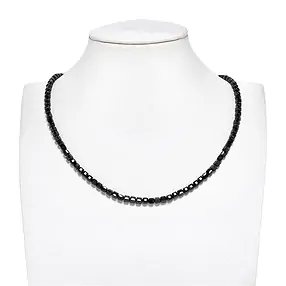 Rang de colliers, Spinelle (noir), 04mm, facetté (39cm) | Marco Schreier
