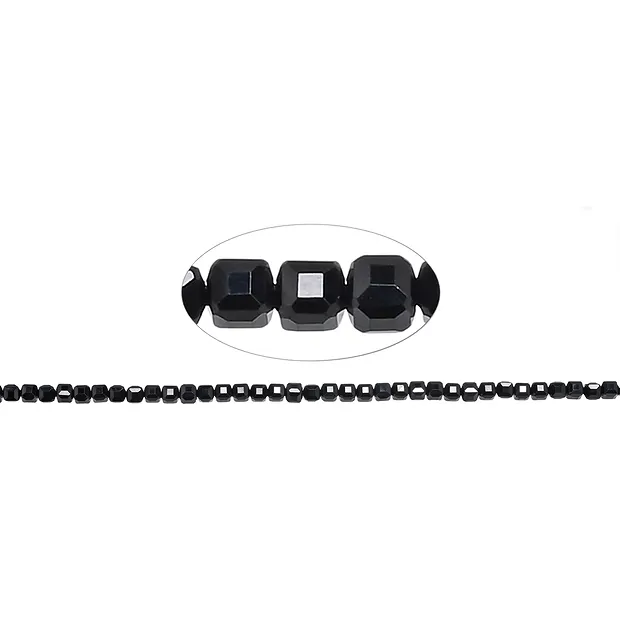 Rang de colliers, Spinelle (noir), 04mm, facetté (39cm) | Marco Schreier