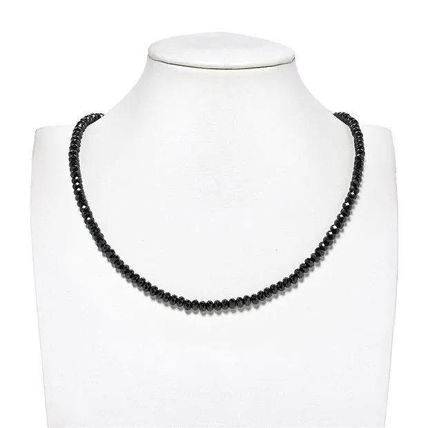 Button strand, Spinel (black), 03 x 05mm faceted (39cm) | Marco Schreier