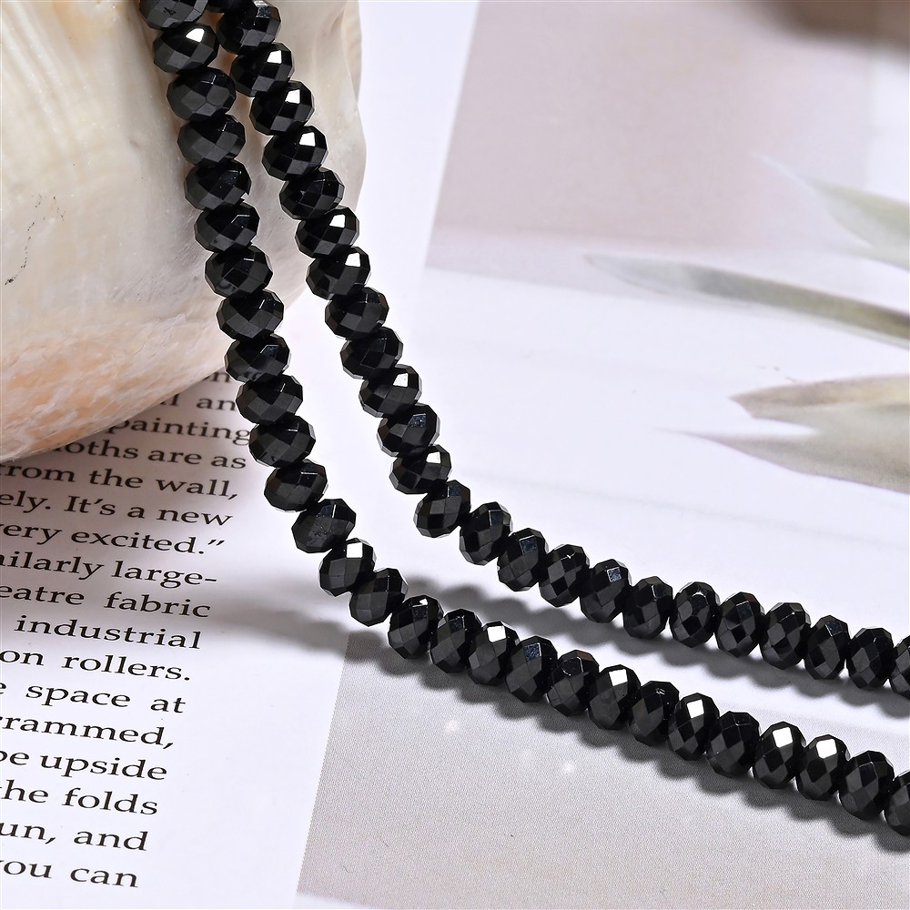 Bottone a filo, Spinello (nero), 03 x 05 mm sfaccettato (39 cm) | Marco Schreier