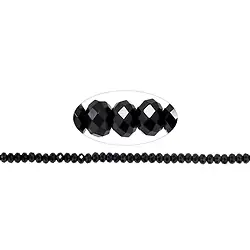 144570304520 Bottone a filo, Spinello (nero), 03 x 05 mm sfaccettato (39 cm) | Marco Schreier