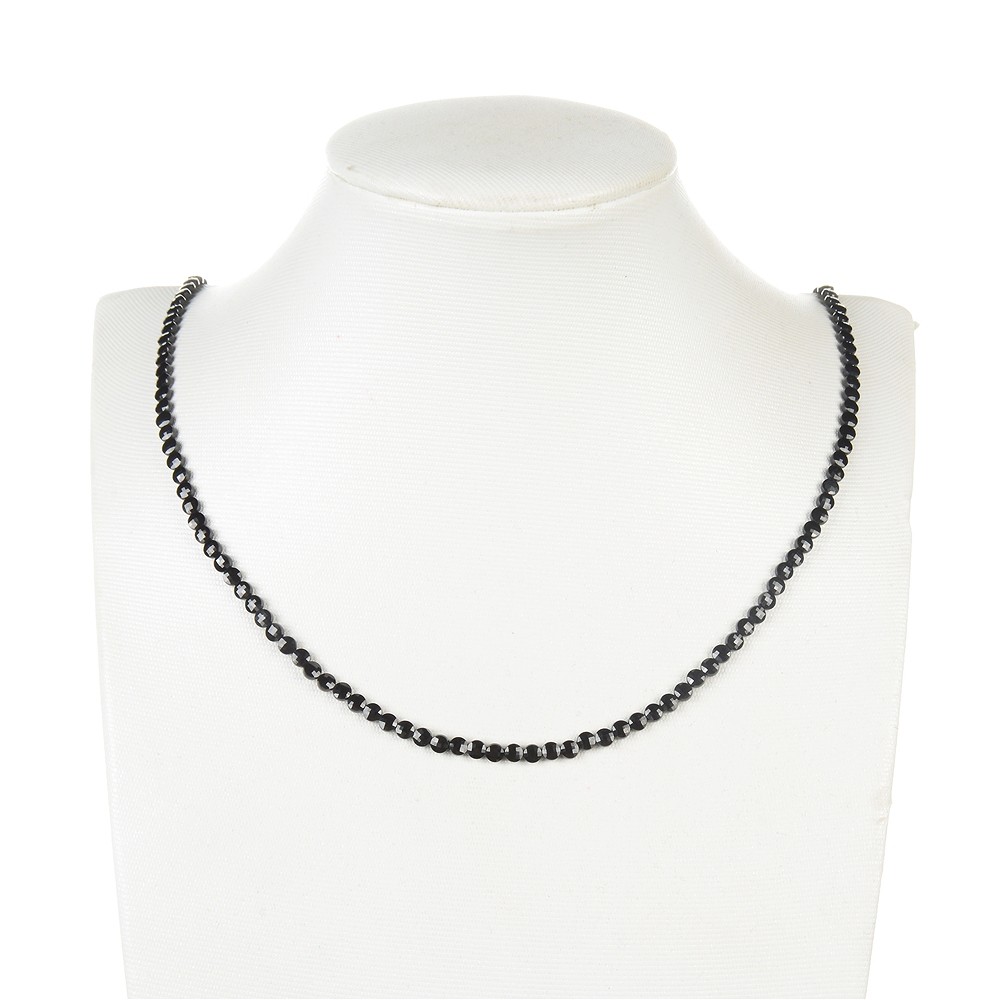 Rang de collier disque/pièce, Spinelle (noir), facetté, 04 x 02mm (39cm) | Marco Schreier