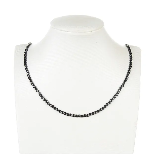 Rang de collier disque/pièce, Spinelle (noir), facetté, 04 x 02mm (39cm) | Marco Schreier