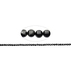 Disco/moneta a filo, Spinello (nero), sfaccettato, 04 x 02 mm (39 cm) | Marco Schreier
