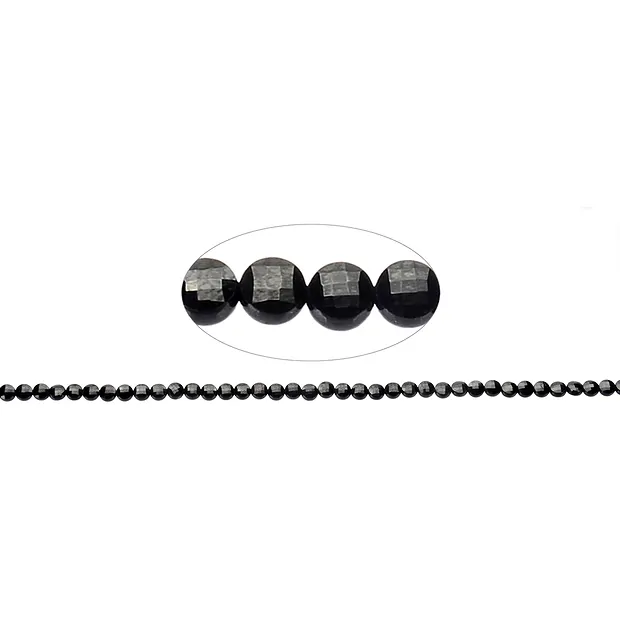 Disco/moneta a filo, Spinello (nero), sfaccettato, 04 x 02 mm (39 cm) | Marco Schreier