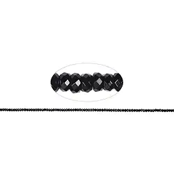 144570325120 Botón en filamento, Espinela (negra), facetada, 01,5 x 02mm | Marco Schreier