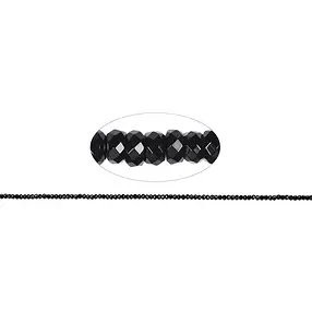 Button strand, Spinel (black), faceted, 01.5 x 02mm | Marco Schreier