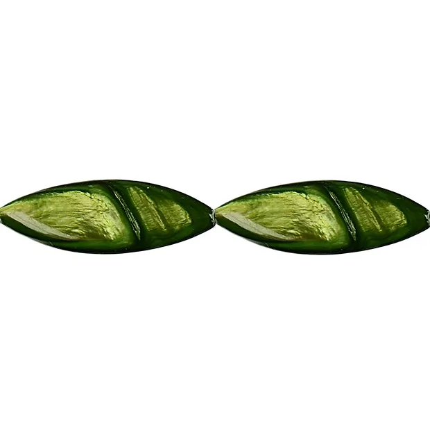 Strand Marquise, Mother of Pearl kiwi green (dyed), 30 x 10mm | Marco Schreier