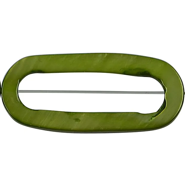 Cornice ovale per fili, madreperla verde kiwi (colorata), 40 x 27 mm | Marco Schreier