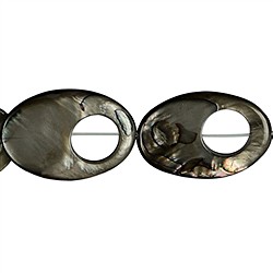 144580803820 filo Madreperla argento scuro (colorato), "occhio di pesce", 30 x 20 mm | Marco Schreier