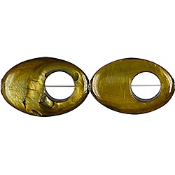 144580803821 Strand Mother of Pearl gold (dyed), &quot;fish eye&quot;, 30 x 20mm | Marco Schreier