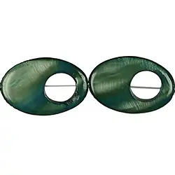 144580803822 strand Mother of Pearl turquoise (dyed), "fish eye", 30 x 20mm | Marco Schreier