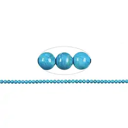 144600100120 Strang Kugeln, Turquenit (Magnesit gefärbt), 02mm | Marco Schreier