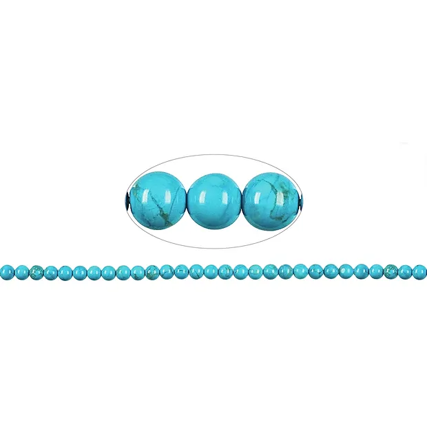 Rang de collier boules, turquénite (Magnésite colorée), 06mm | Marco Schreier