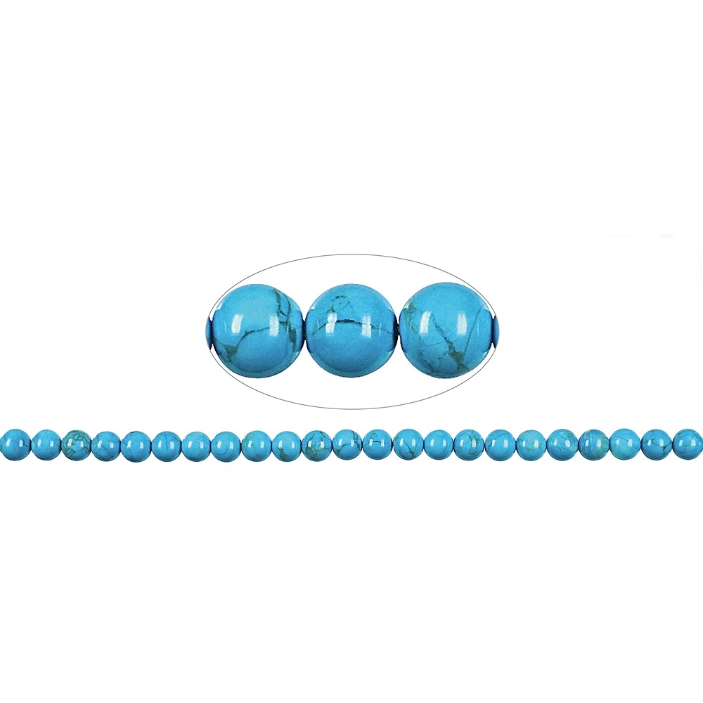 String Beads, Turquenite (Magnesite colored), 08mm | Marco Schreier