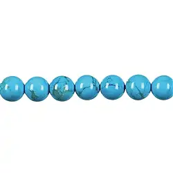 144600100920 Strang Kugeln, Turquenit (Magnesit gefärbt), 10mm | Marco Schreier