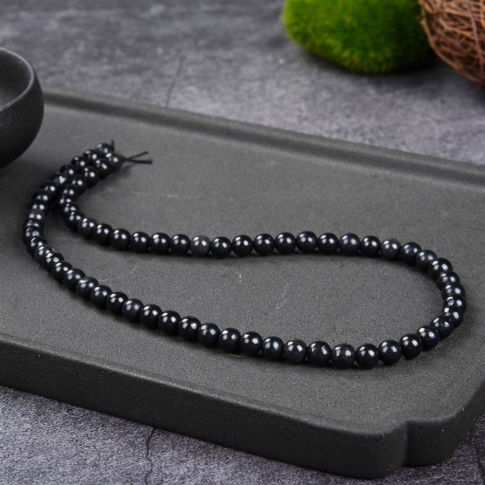 String Beads, Pyrite in slate, 06mm | wholesaler gems, healing stones & jewelry