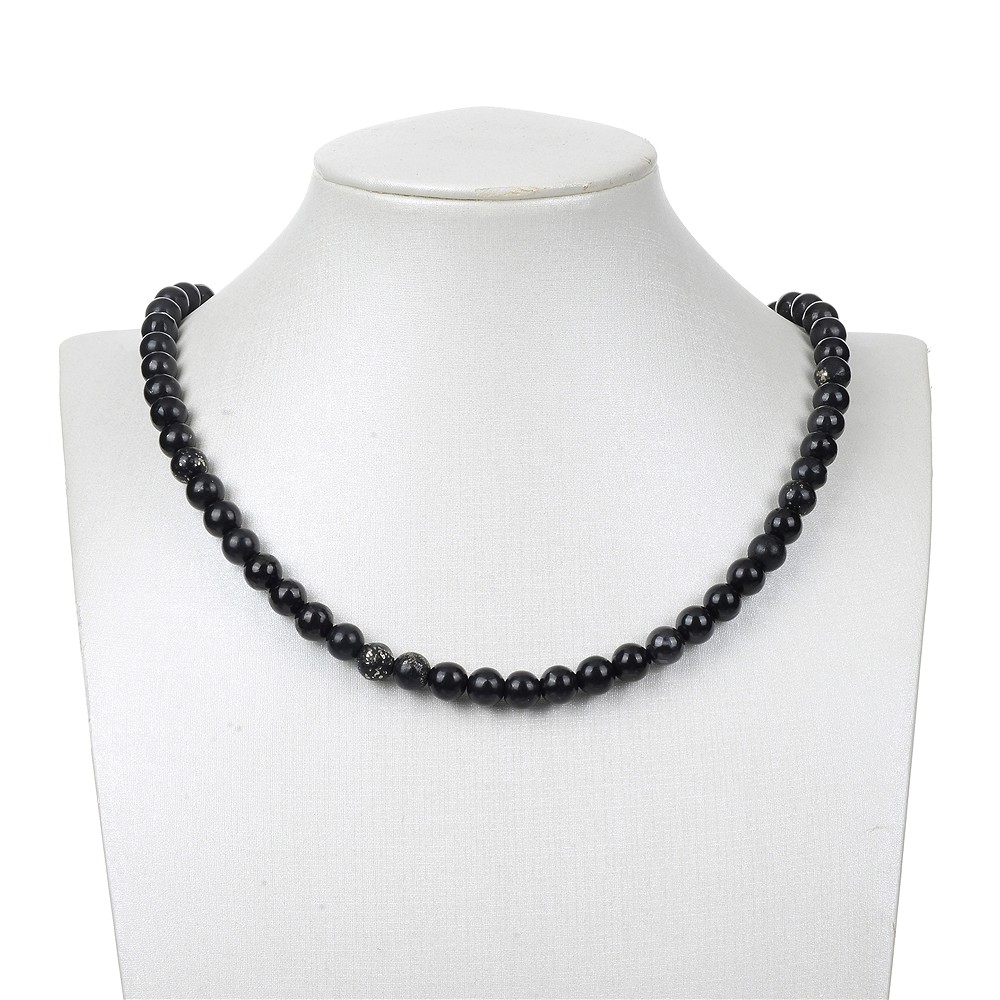 Strang Kugeln, Pyrit in Schiefer, 08mm | Edelsteine, Heilsteine & Schmuck-Handel