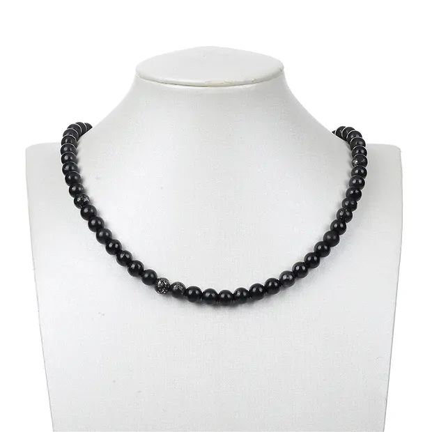 String Beads, Pyrite in slate, 08mm | wholesaler gems, healing stones & jewelry