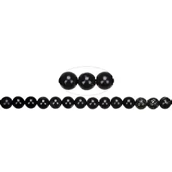 144610100720 Strang Kugeln, Pyrit in Schiefer, 08mm | Edelsteine, Heilsteine & Schmuck-Handel