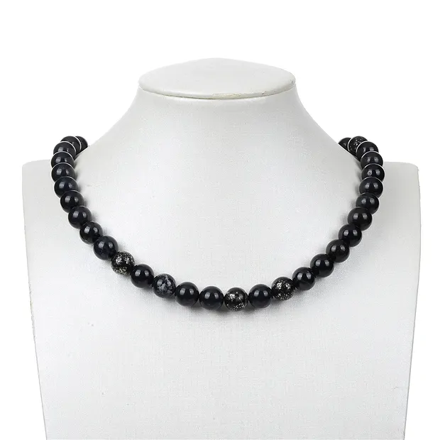 String Beads, Pyrite in slate, 10mm | wholesaler gems, healing stones & jewelry