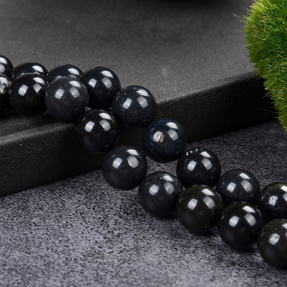 Strang Kugeln, Pyrit in Schiefer, 10mm | Edelsteine, Heilsteine & Schmuck-Handel