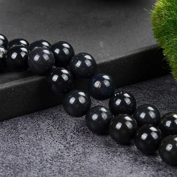 Strang Kugeln, Pyrit in Schiefer, 10mm | Edelsteine, Heilsteine & Schmuck-Handel