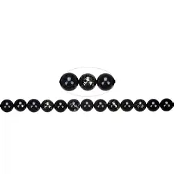 144610100920 String Beads, Pyrite in slate, 10mm | wholesaler gems, healing stones & jewelry