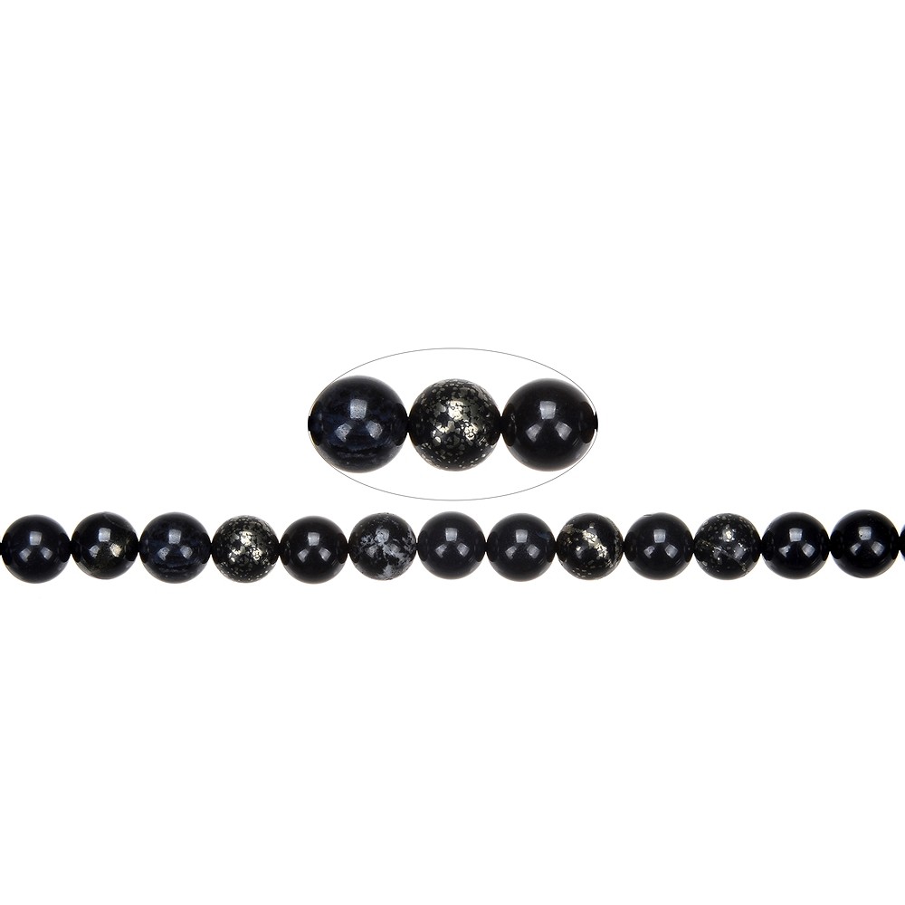 Strang Kugeln, Pyrit in Schiefer, 10mm | Edelsteine, Heilsteine & Schmuck-Handel